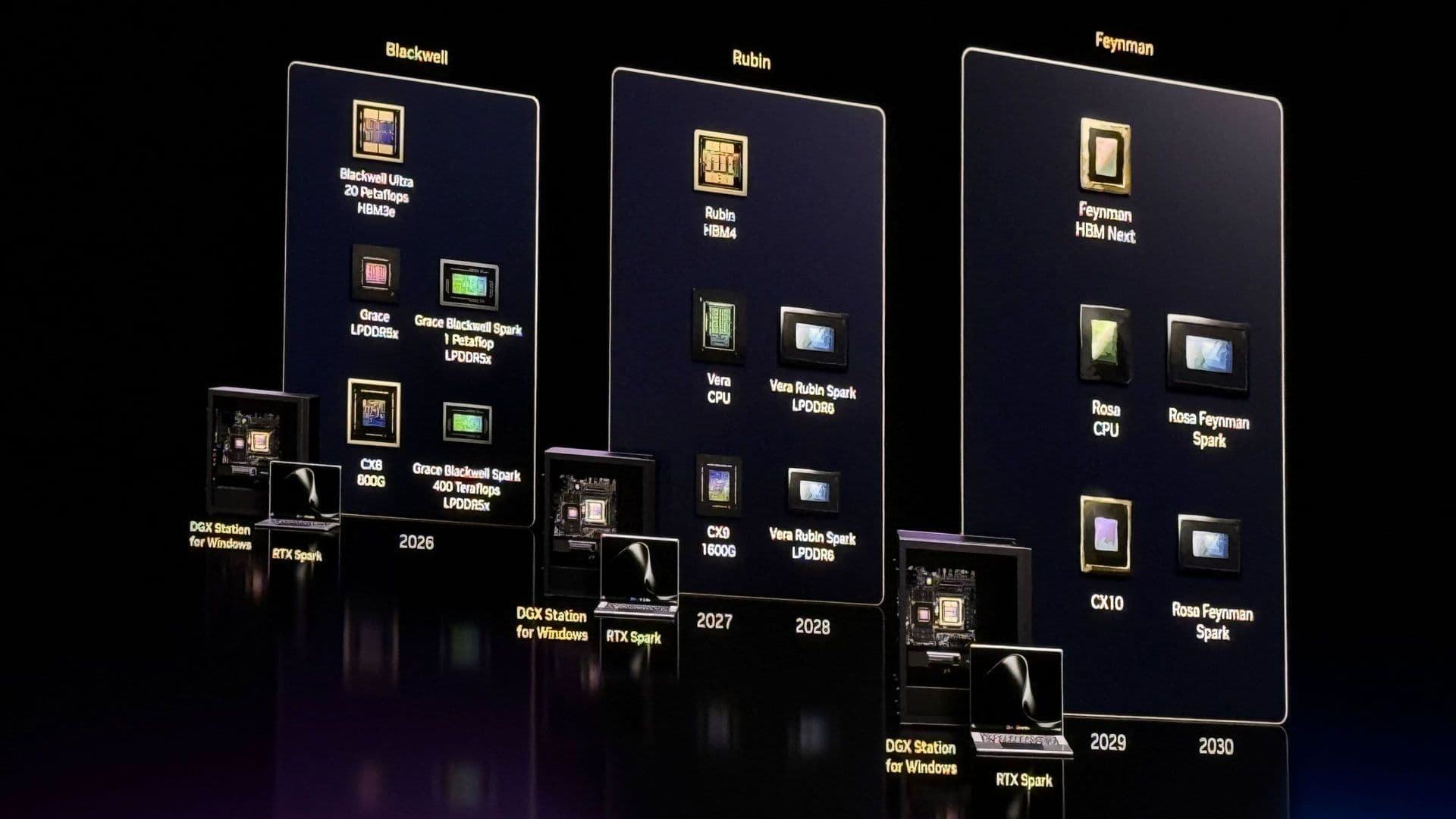 Nvidia presenta el roadmap de RTX Spark en Computex 2026: tres generaciones con Rubin, Rosa y Feynman
