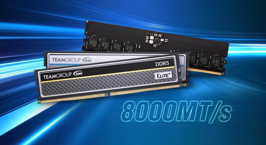 Team Group lanza ELITE DDR5 8000 MT/s de alto rendimiento
