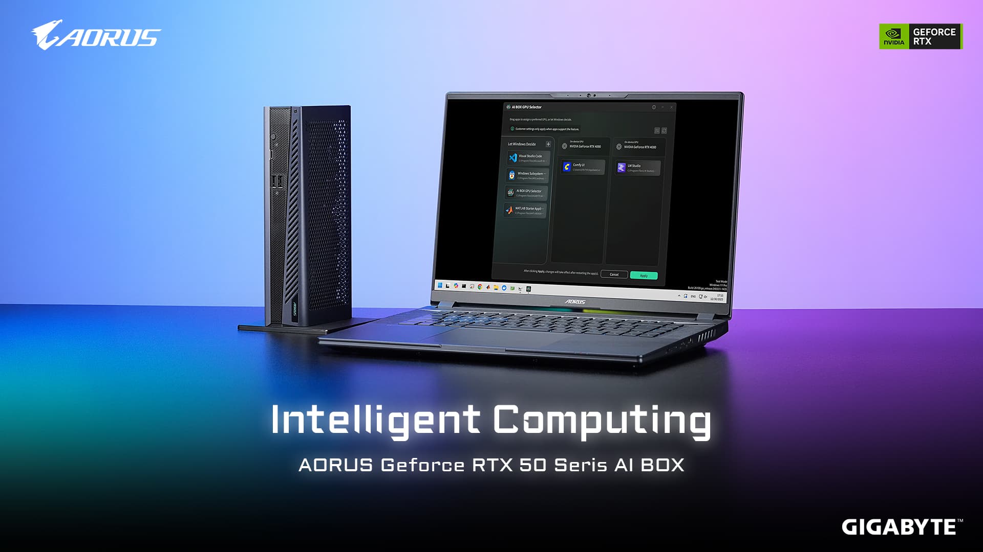 AORUS RTX 50 AI BOX: GPU externa para ultrabooks con IA