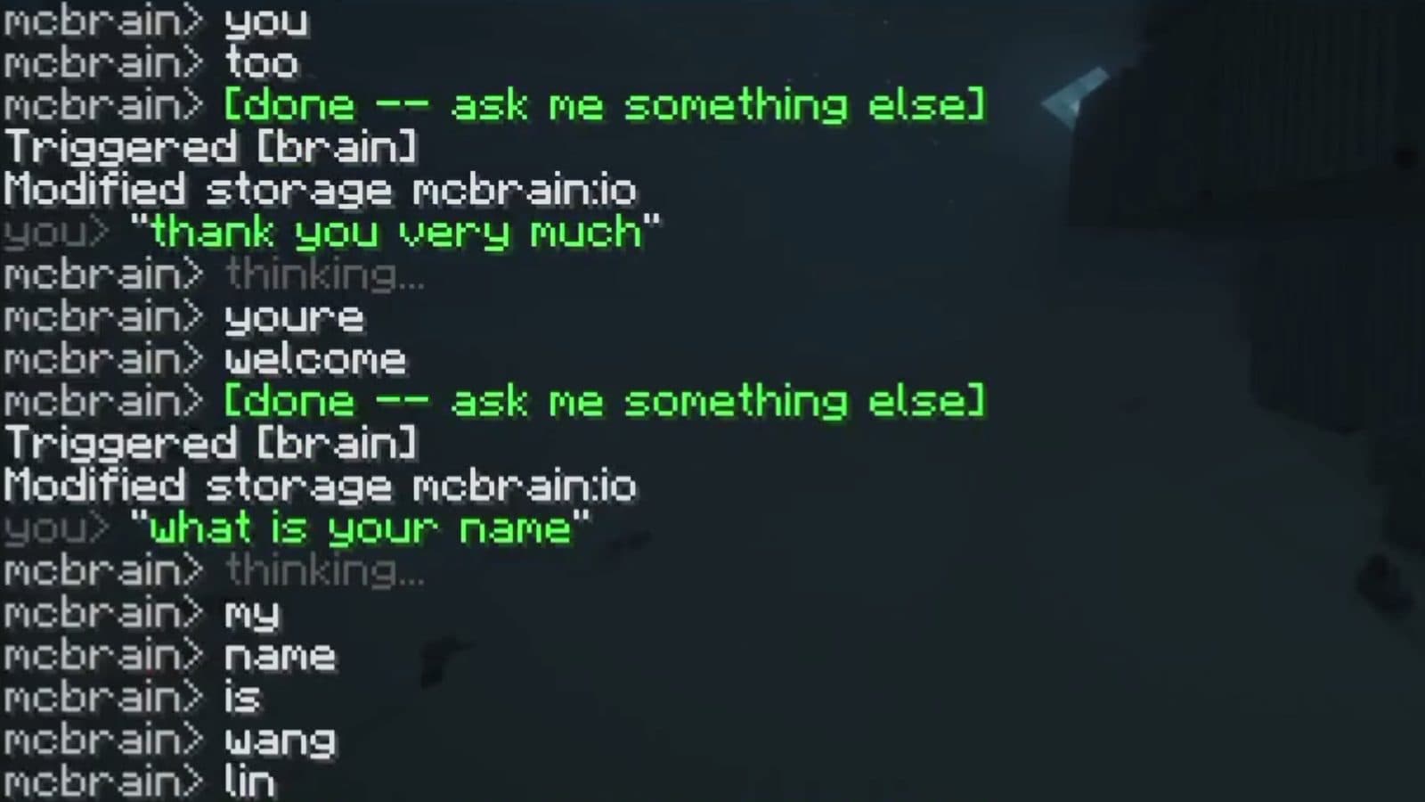 Un jugador crea un chatbot de IA funcional en Minecraft con 445.000 bloques