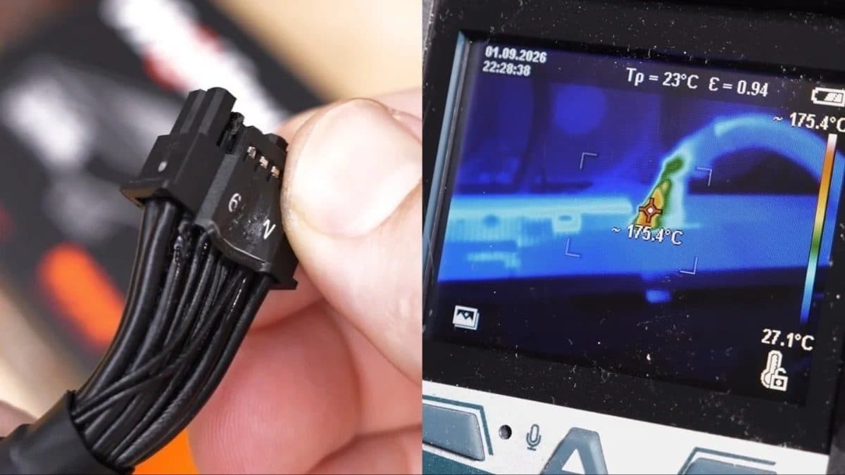 El conector de la RTX 5090 vuelve a fundirse: 175 °C en el cable