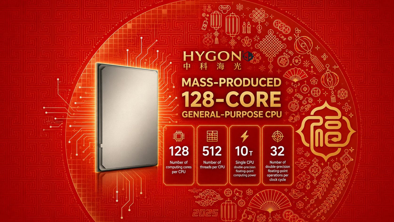 Hygon C86: la CPU china de 128 núcleos que desafía al Xeon con un 15% más de IPC