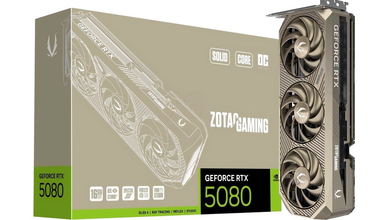 Zotac RTX 5080 Solid Core OC 20th Anniversary: edición especial con acabado Titan