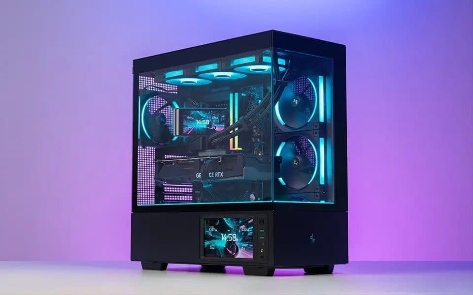 DeepCool CH690 LCD: caja con pantalla de 7 pulgadas y cuatro ventiladores por 133 $